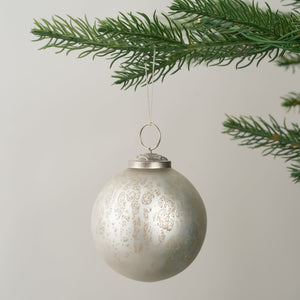 Subtle Silver Festive Ball Ornament