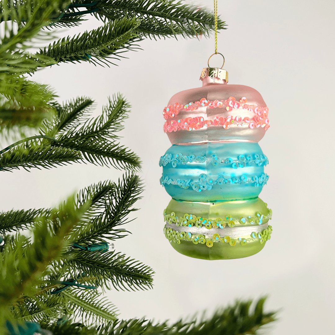 Sweet Celebrations Macron Tower Ornament - Set of 6