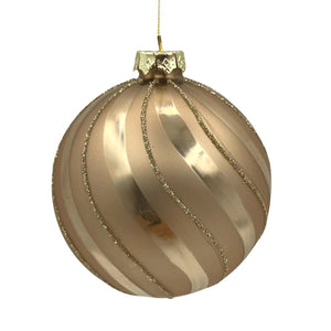 Taupe Swirl Ball Ornament - Set of 4 - ironyhome
