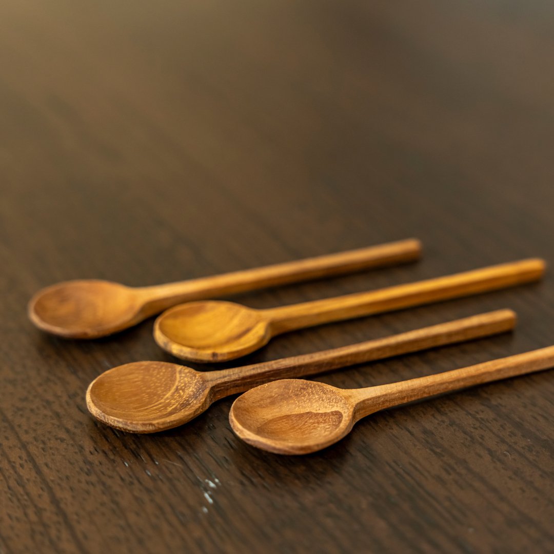 Teak Wood Thin Spoons - Small