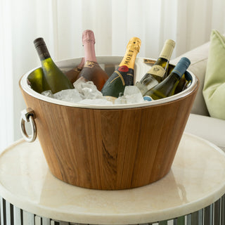 Teakwood Wine Cooler Tub - ironyhome