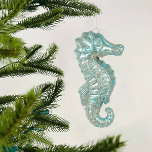 Teal Sea Horse Ornament