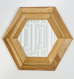 Timber Hexagon Mirror - ironyhome
