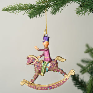 Toy Soldier on Rocking Horse Ornament - ironyhome