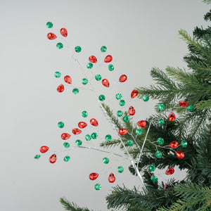 Traditional Gem Studded Festive Tree Pick - Set of 6 - ironyhome