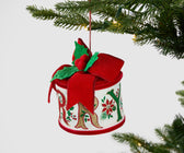 Traditional 'MERRY' Drum Ornament with Mistletoe - Set of 6 - ironyhome