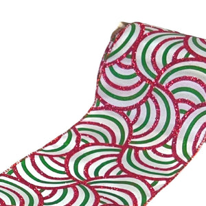 Traditional Swirl Festive Ribbon with Glitter Detailing - ironyhome