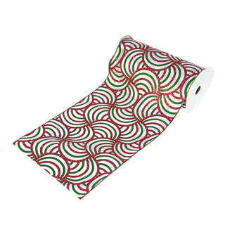 Traditional Swirl Festive Ribbon with Glitter Detailing - ironyhome