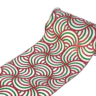 Traditional Swirl Festive Ribbon with Glitter Detailing - ironyhome