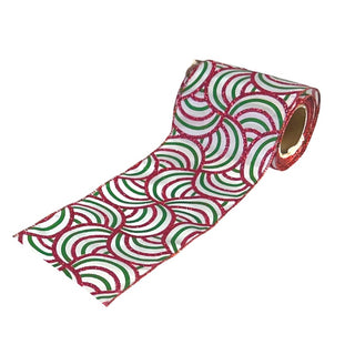 Traditional Swirl Festive Ribbon with Glitter Detailing - ironyhome