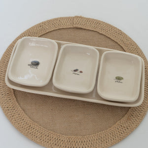 Tray with 3 Dishes