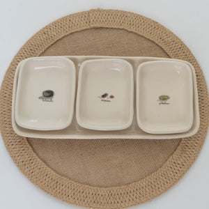 Tray with 3 Dishes