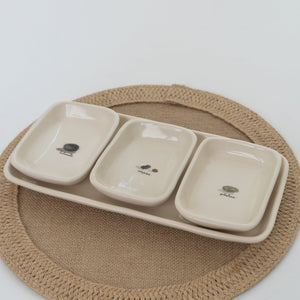 Tray with 3 Dishes