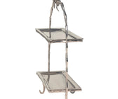 TWO TIERED STAND WITH ANTIQUE ROSE DETAILING - ironyhome
