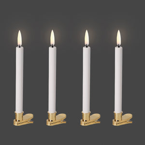 Uyuni Christmas Taper Candles with gold clips - Set of 4