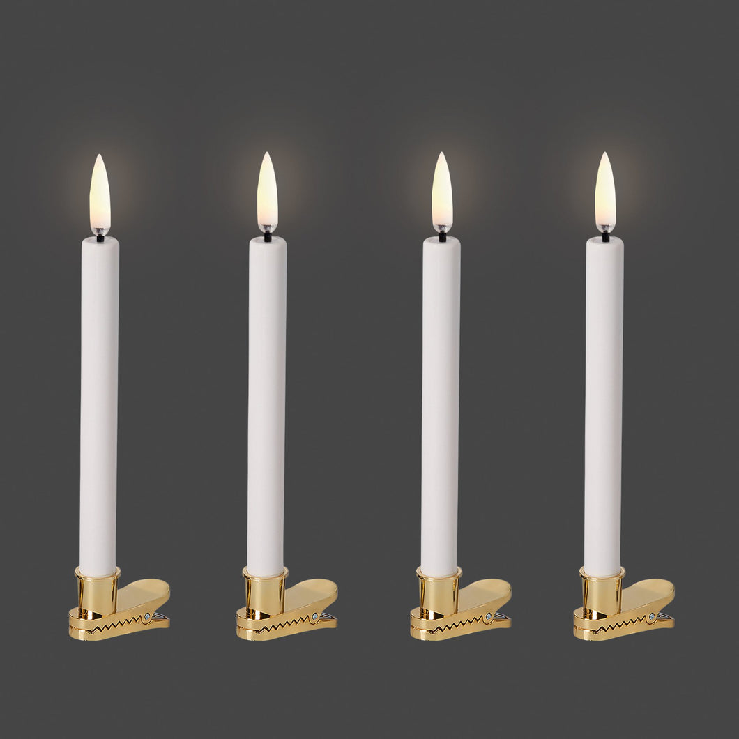 Uyuni Christmas Taper Candles - Set of 4 with gold clips - ironyhome