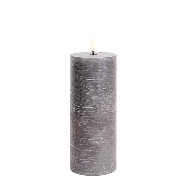 Uyuni Grey Pillar Candle Large