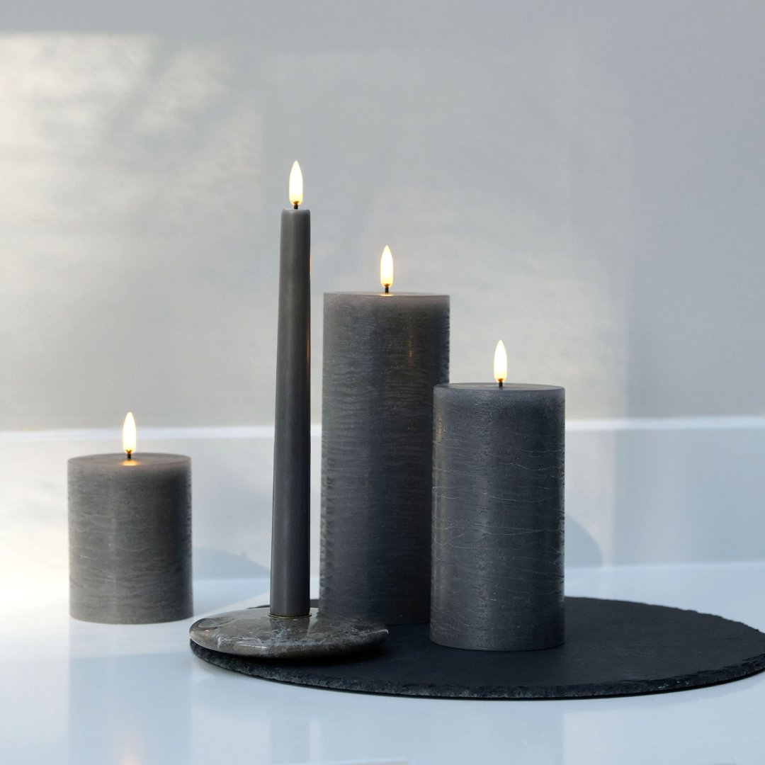 Uyuni Grey Pillar Candle Medium