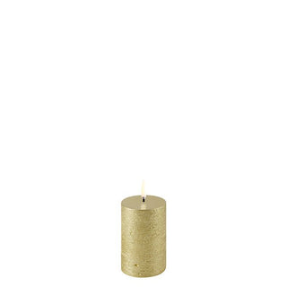 Uyuni Metallic Gold Pillar Candle - ironyhome