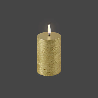 Uyuni Metallic Gold Pillar Candle - ironyhome