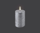Uyuni Metallic Silver Pillar Candle - ironyhome