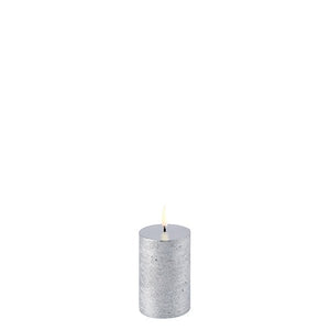 Uyuni Metallic Silver Pillar Candle