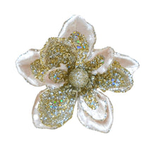 Velvet Magnolia Clip-On Ornament in Ivory & Platinum - Set of 4 - ironyhome