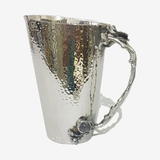 Vintage Hammered Water Pitcher with Floral Detailing - ironyhome