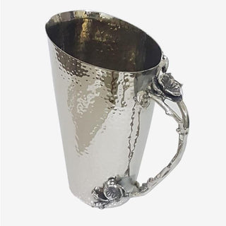 Vintage Hammered Water Pitcher with Floral Detailing - ironyhome