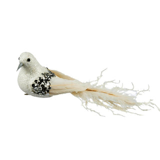 White Humming Brid Clip-On Ornament 