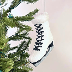 White Ice Skate Ornament