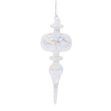 White Iridescent Glass Finial Ornament - Set of 4 - ironyhome
