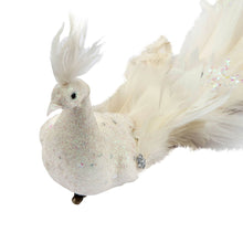 White Peacock with Feather Tail Christmas Ornament - Set of 4 - ironyhome