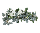 White Poinsettia & Frosted Foliage Festive Swag - ironyhome