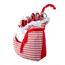 White & Red Checkered Elf Stocking Ornament - ironyhome