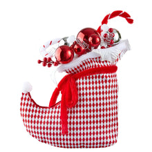 White & Red Checkered Elf Stocking Ornament - ironyhome