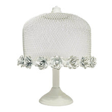 WHITE ROSE CAKE STAND WITH WIRED TOP - ironyhome