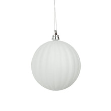 White Stripe Ball Ornament - Set of 6 - ironyhome