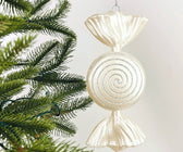 White Swirl Candy Ornament - Set of 6 - ironyhome