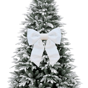 White Velvet Festive Bow