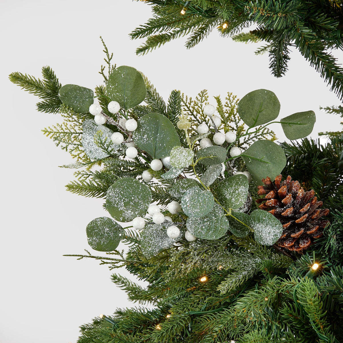 White Winterberry with Foliage Merry Tree Pick