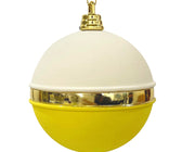 White & Yellow Striped Ball Ornament - Set of 6 - ironyhome