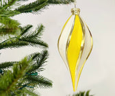 White & Yellow Teardrop Ornament - Set of 6 - ironyhome