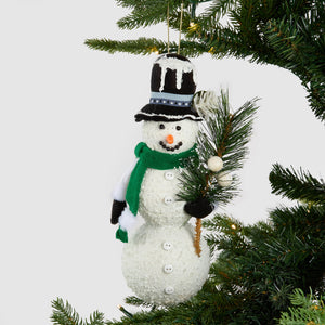 Winter Snowman Tree Ornament - Set of 4