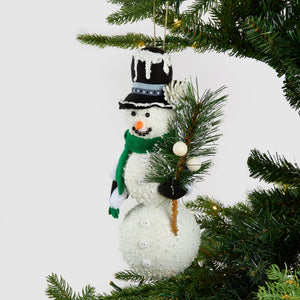 Winter Snowman Tree Ornament - Set of 4