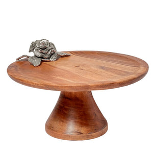 Wooden cake stand with antique rose detailing