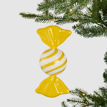 Yellow Sugar Dusted Candy Ornament - Set of 6 - ironyhome